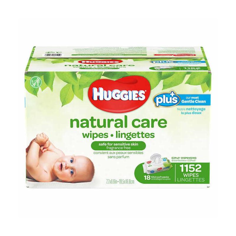 HUGGIES Lingettes naturelles pour bébé 3x48 lingettes pas cher 