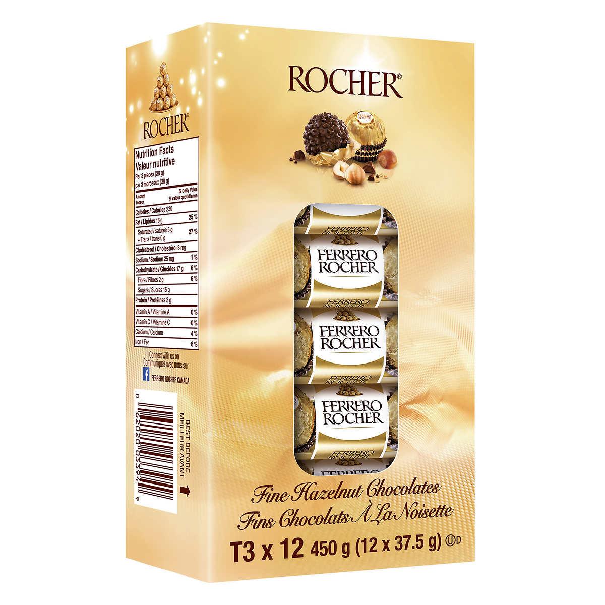 Chocolat aux noisettes Ferrero Rocher Grand, paq. 125