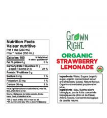 Grown Right - Limonade Fraises Biologique 3 x 1.89L
