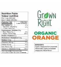 Jus d'orange biologique Grown Right 2 × 1,89 L